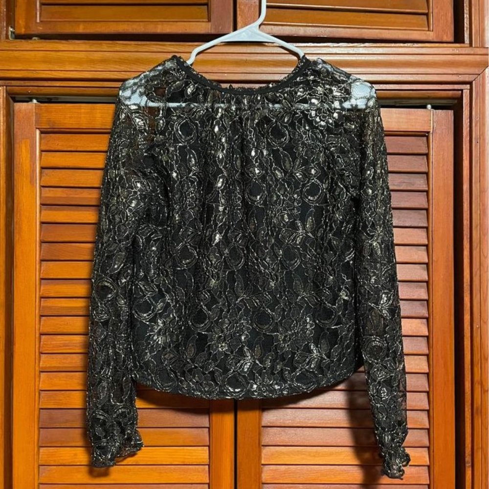 Notebuk Gold & Black Floral Long Sleeve Shirt for Women - Size X-Small